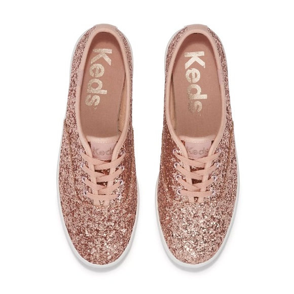 Keds Shoes - Keds Rose Gold Glitter Sneakers